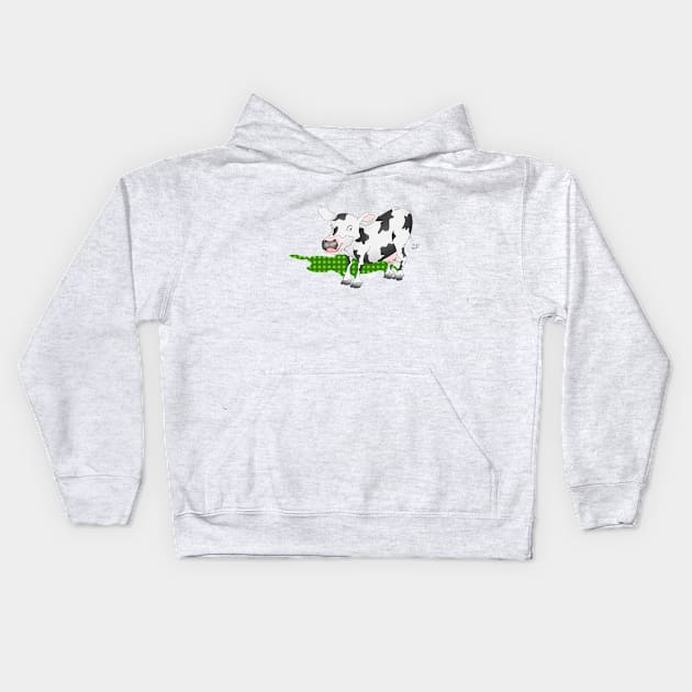 Cow Casting a Green Shadow Kids Hoodie by mailboxdisco